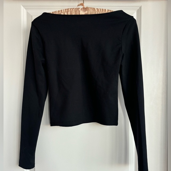 BNWT boatneck cropped long sleeve top with stretch - Picture 5 of 8